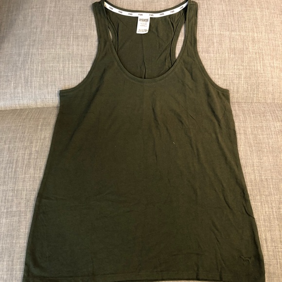 PINK Victoria's Secret Tops - PINK Olive Green Racerback Tank NWOT